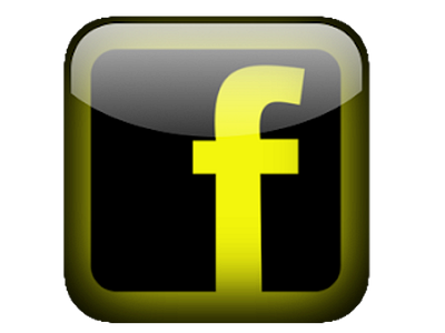 Facebook Button Yellow announcement friendly gleam gloss media popular public publish shine social trend