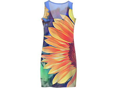 Sunflower Dress dress dresses flower green red sunflower yellow