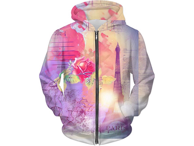 Paris Hoodie composite hoodie paris pink purple