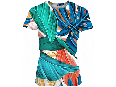 Tropical Leaf Pattern Women’s T-shirt