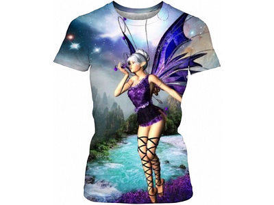 Purple Fairy Women’s T-shirt fairy forest graphic illustration purple t shirt womens