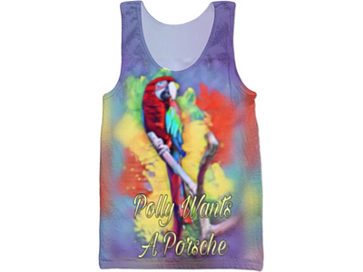 Polly Wants a Porsche Parrot Tank Top bright colorful parrot porsche shirt tank top tropical