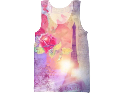 Paris Composite Tank Top abstract composition design floral flower paris watercolor