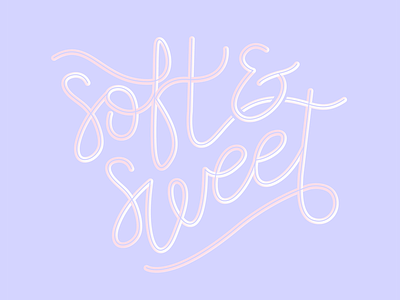 Soft and Sweet hand drawn illustraton illustrator lettering logo type typography vector