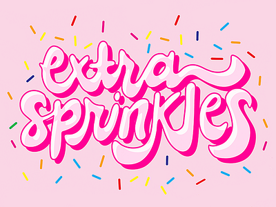 Extra Sprinkles - National Ice Cream Day branding design hand drawn hand lettering illustraton illustrator lettering logo type typography vecor vector