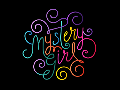Mystery Girl Lettering color design gradient hand drawn hand lettering icon illustration illustrator lettering logo palette type typography vector