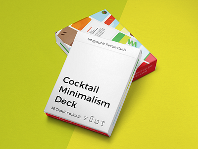 Minimalist Cocktail Recipe Cards branding icon logo minimal mock up mock ups package design packaging packaging mockup palette playing card playing cards type typography vector