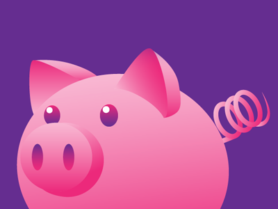 Pig bank pig piggy bank pink purple