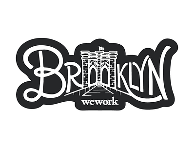 Brooklyn Sticker bridge brooklyn lettering sticker wework