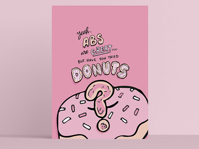 Donut Want Abs design donuts handlettering illustration illustrator typography
