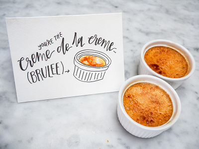 Crème de la Crème baking hand lettering illustrations typography watercolor