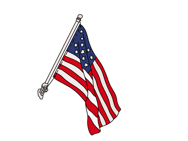 Main Street Flag animation design frame by frame gif illustration usa