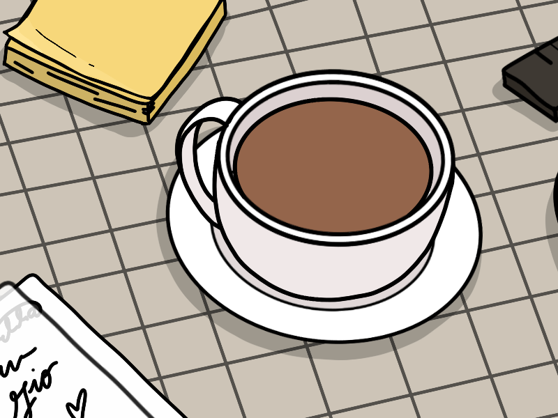 Desk Series (1/3) procreate sticky notes doodle coffee illustration desk