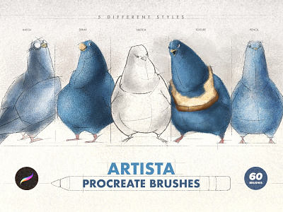 Artista Procreate Brushes artistic brush brushes character collection grunge hatch hatching illustration ipad pack painting pencil procreate set sketch sketching spray texture vintage