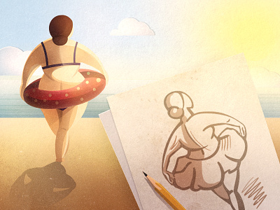 Tips and Highlights for Sketching Technique article ballerina beach blog cover design drawing illustration ocean post sand sea sketch thedesignest