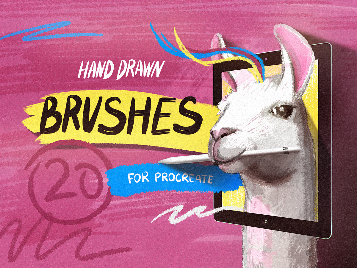 Hand Drawn Brushes for Procreate by Olga Lysenkova for Pixelbuddha on