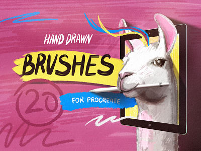 Hand Drawn Brushes for Procreate art brush brushe cover creative digital drawing grain hand drawn illustrator ipad llama llama art marker pastel pencil procreate sketch