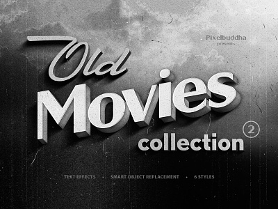 Old Movie Titles Collection 2 3d 3d text classic cover design hollywood mockup movie titles old movie old text photoshop retro smart object text effect text style vintage