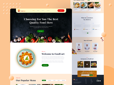 Restaurant Landing Page branding delivery eat food graphic landing meal order restaurant section ui web website