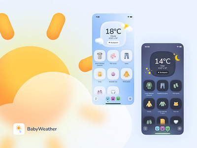 BabyWeather baby branding childcare mobile ui ux weather