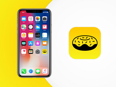 App Icon #dailyui 005 005 app icon dailyui donut doughnut icon mobile smile ui yellow