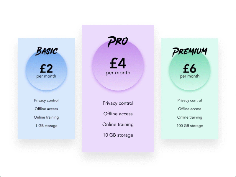 Pricing #dailyui 030 030 blue dailyui green pricing purple ui