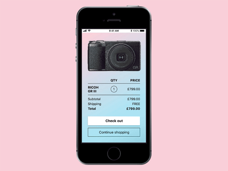 Shopping Cart #dailyui 058 058 dailyui mobile shopping cart ui