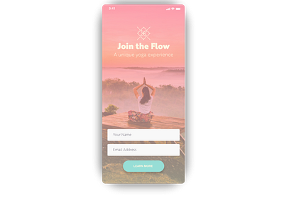 Yoga Signup Form app dailyui 001 design login mobile signup screen ui ux yoga