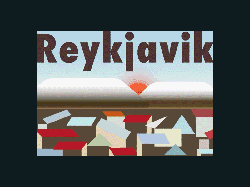Reykjavik's aurora 2d animation animation illustration motion motion graphics