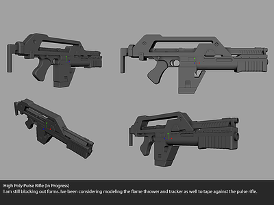 Pulse Rifle Progress 3d game dev maya