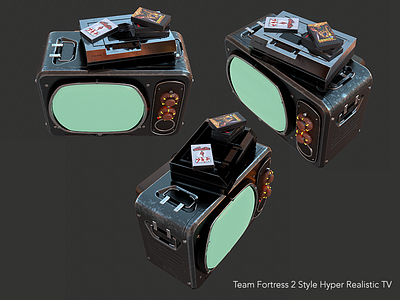 Team Fortress 2 Style Hyper Realistic TV 3d model environment art game dev pbr team fortress 2 tv