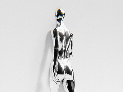 Entry 3d 3d art 3d artist blender blender 3d blender3d blender3dart blendercycles chromatic chrome clean design female graphic design graphicdesign minimal shiny silver wall woman