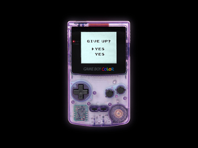 Give up? console game game art gameboy gameboy color gamer games gaming graphic design graphicdesign handheld retro vintage