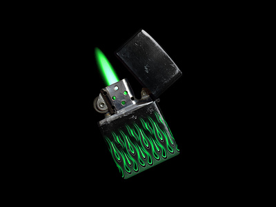 Green Flames - Zippo Lighter Design 2019 trend 80s 90s design fire fireart flame flames flaming graphic design graphicdesign green grunge lighter old school retro zippo