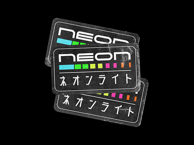 NEON - Sticker Concept 2019 trend black colors concept cool design graphic design graphicdesign grunge japan japanese japanese art neon neon colors sticker sticker design stickers type typography worn