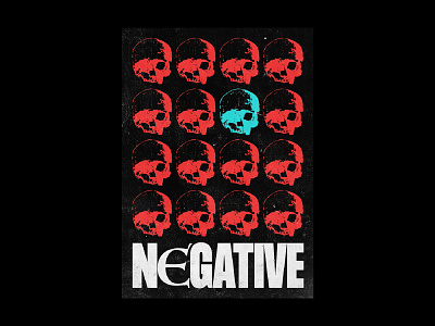 Negative - Poster Design design graphic design graphicdesign minimal negative poster poster a day poster art poster design posters red simple skull skulls typography