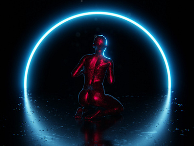 Abandoned 3d 3d art 3d artist blender blender 3d blender3d blender3dart graphic design graphicdesign neon neon colors neon light neon lights pose silhouette silhouettes silhoutte woman