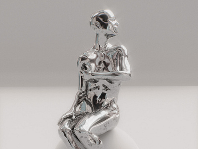 Faith 3d 3d art 3d artist blender blender 3d blender3d blender3dart chromatic chrome design graphic design graphicdesign lady metal metallic minimal silver statue woman woman portrait