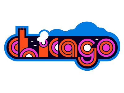 Chicago Baby 70s 80s art deco branding chicago city design flat hand lettering illlinois illustration logo retro typography vector vintage windy city