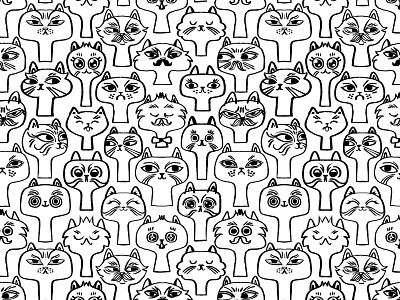 Cats Cats Cats! cat character character design design illustration pattern repeating pattern seamless seamlesspattern