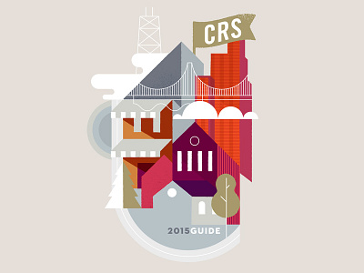 CRS Guide bridge buildings clouds high rise houses illustration trees