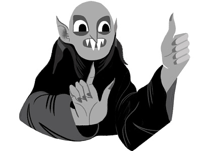 Nosferatu character classic drawing flat halloween horror illustration movie nosferatu vampire