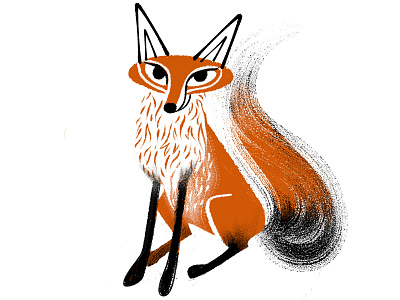 Happy Fox digital digital art digital ink flat fox foxillustration illustration orange retro retroillustration