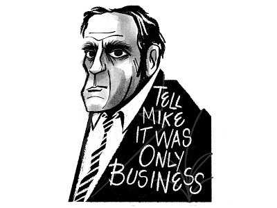 Tessio blackandwhite character classic movies classic quotes clip studio paint digital illustration digital ink digitalinktober francis ford coppola godfather illustration inktober inktober2019 mafia mobsters people texture