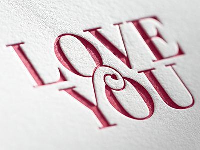 Notecard lettering letterpress