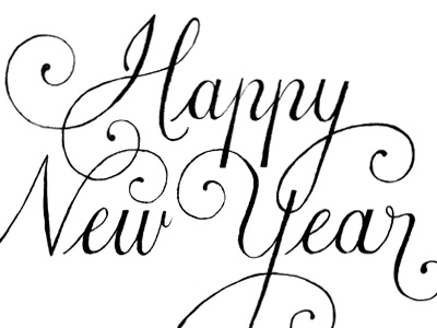 Happy New Year Initial Sketch lettering sketch