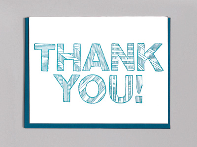 Hand drawn thank you hand drawn letterpress notecard