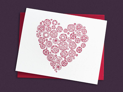 Heart of Wheels heart letterpress valentines