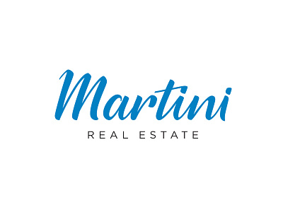 Martini Real Estate hand drawn lettering logo script vector