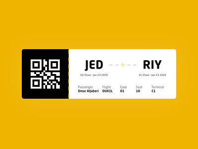 Boarding Pass 024 dailyui design flying plane ui ux